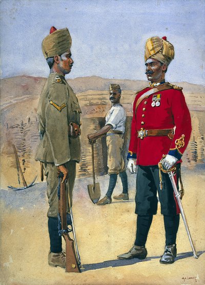 Soldiers of the 3rd Sappers and Miners Lance, Naik, Brahman of Oudh. Jemadah, Dekhani Mahratti, Illustration for 